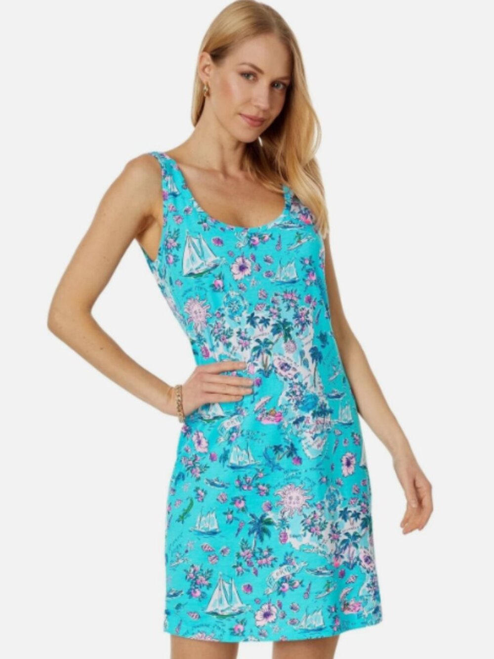 Lilly Pulitzer Newberri Tank Dress Amalfi Blue Lillys Roadtrip L